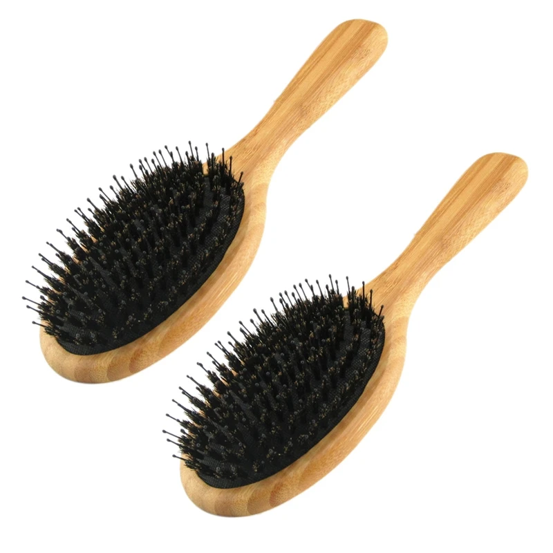 2X Hair Brush Boar Bristle Hair Brush With Nylon Pins Bamboo Paddle Detangler Brush Detangling Adding Shine Brushes
2X Hair Brush Boar Bristle Hair Brush With Nylon Pins Bamboo Paddle Detangler Brush Detangling Adding Shine Brushes