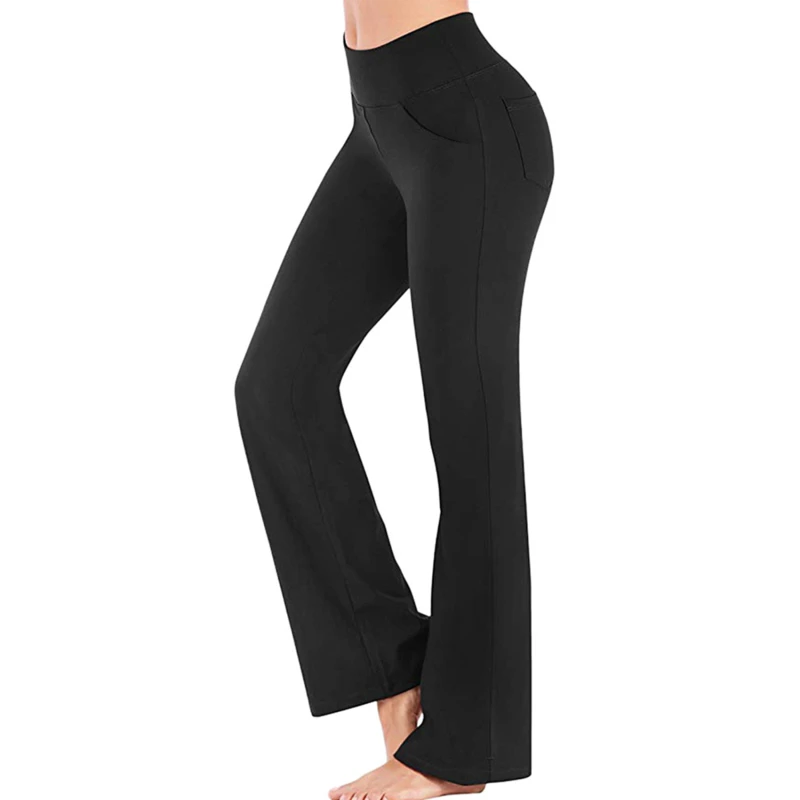 

Женские эластичные брюки-клеш с высокой талией, тонкие штаны для йоги, квадратные брюки для танцев, облегающие спортивные брюки-клеш для фитнеса, штаны для йоги