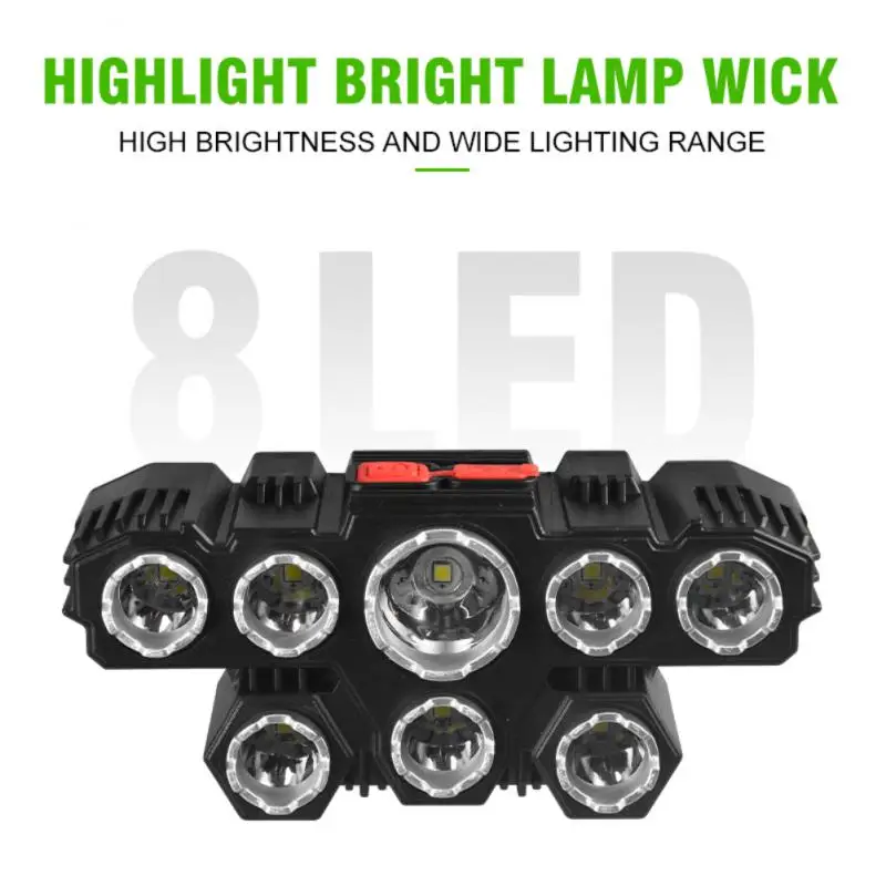Head Torch Lantern Night Fishing Waterproof Adjustable 8 Led/6 Led Super Bright With Built In Battery 8-head Headlight Headlight
Head Torch Lantern Night Fishing Waterproof Adjustable 8 Led/6 Led Super Bright With Built In Battery 8-head Headlight Headlight