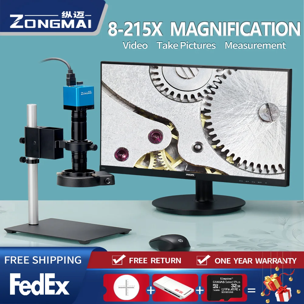 8-215X FHD Embedded Control Program Camera Video Take Pictures Measurement For Electron Trinocular Stereo Microscope Magnifier
8-215X FHD Embedded Control Program Camera Video Take Pictures Measurement For Electron Trinocular Stereo Microscope Magnifier