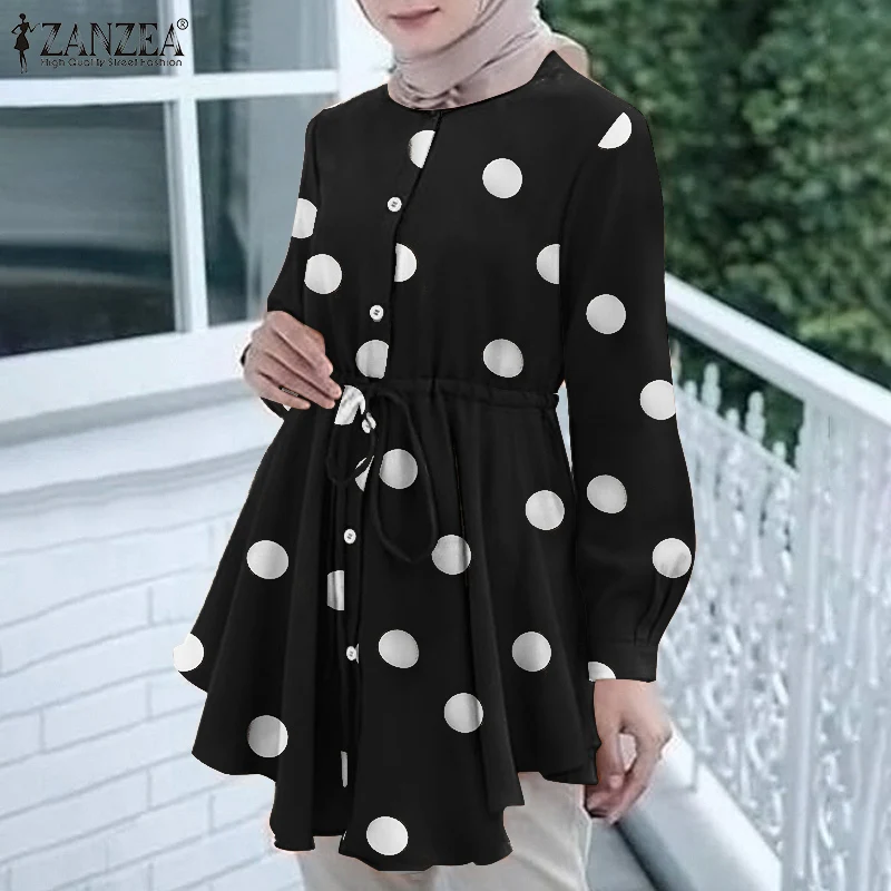 Casual O Neck Long Sleeve Office Tunic Tops Elegant Muslim Polka Dot Printed Blouse ZANZEA Women Spring Loose OL Shirt Oversized
Casual O Neck Long Sleeve Office Tunic Tops Elegant Muslim Polka Dot Printed Blouse ZANZEA Women Spring Loose OL Shirt Oversized
