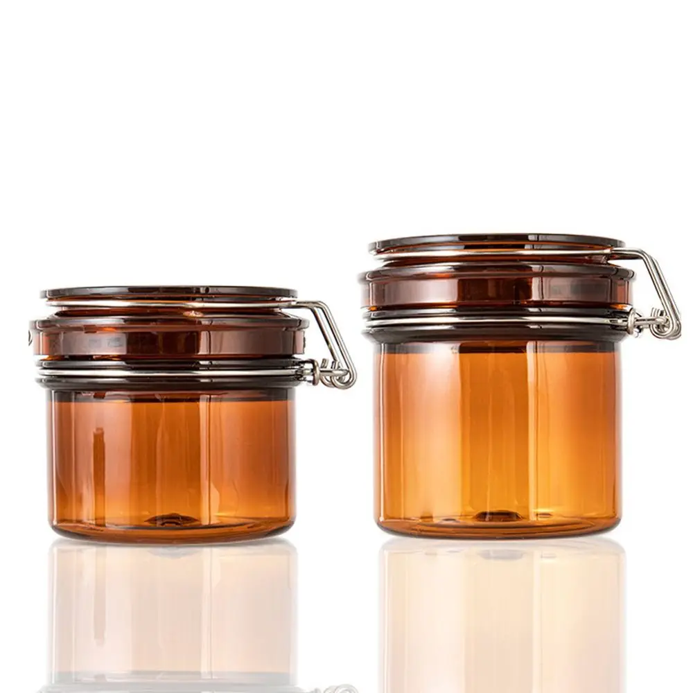 170/220ml Amber Face Cream Refillable Bottles Lip Balm Facial Mask Sample Container Jar Pot with Metal Buckle Cosmetic Cans
170/220ml Amber Face Cream Refillable Bottles Lip Balm Facial Mask Sample Container Jar Pot with Metal Buckle Cosmetic Cans