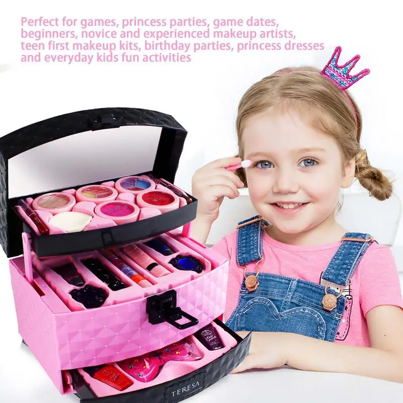 Kids Makeup Kit For Girl Simulation Cosmetic Set Safety Nontoxic Lipstick Eyeshadow Play House Beauty Toy 10-12 With Lipsticks
Kids Makeup Kit For Girl Simulation Cosmetic Set Safety Nontoxic Lipstick Eyeshadow Play House Beauty Toy 10-12 With Lipsticks