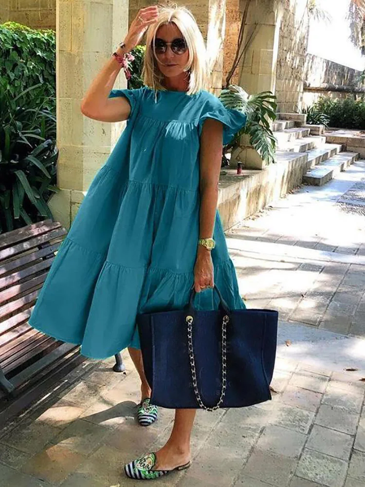 Женское Плиссированное Платье Макси без рукавов, однотонное свободное платье в стиле бохо с оборками и круглым вырезом, лето 2022
Женское Плиссированное Платье Макси без рукавов, однотонное свободное платье в стиле бохо с оборками и круглым вырезом, лето 2022