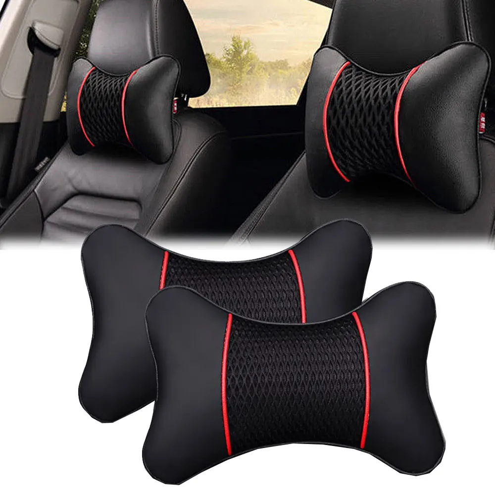 2Pcs PU Leather Knitted Car Pillows Headrest Neck Rest Cushion Support Seat Accessories Auto Black Safety Pillow Car Decor
2Pcs PU Leather Knitted Car Pillows Headrest Neck Rest Cushion Support Seat Accessories Auto Black Safety Pillow Car Decor