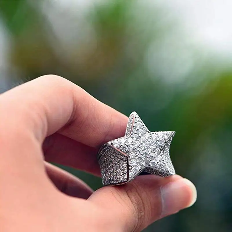Milangirl New Hip Hop Rock Five Star Rings Men Luxury Gold Silver Color Rhinestones Zircon Pentagram Rings Women Wedding Party
Milangirl New Hip Hop Rock Five Star Rings Men Luxury Gold Silver Color Rhinestones Zircon Pentagram Rings Women Wedding Party
