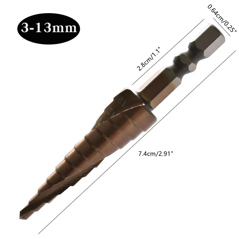 3-13mm hexagonal handle pagoda drill bit high speed steel metal punching step drill bits containing cobalt step drill bit
3-13mm hexagonal handle pagoda drill bit high speed steel metal punching step drill bits containing cobalt step drill bit