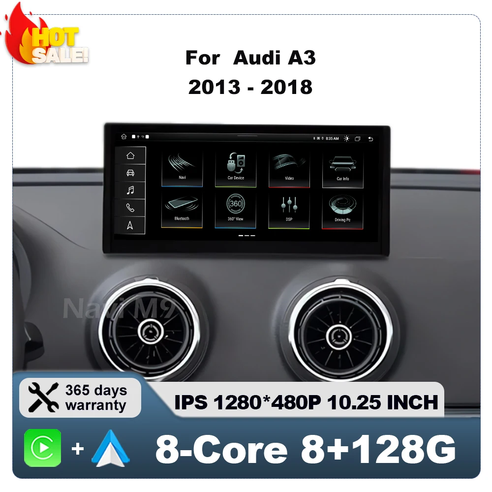 Автомобильный радиоприемник 10 25 дюйма мультимедийный видеоплеер для Audi A3 2013-2018