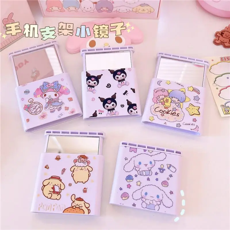 Kawaii Sanrios Mirror Cute Kuromi My Melody Cinnamoroll Cartoon Portable Mirror Mobile Phone Holder Dual-Use Toy for Girls Gifts
Kawaii Sanrios Mirror Cute Kuromi My Melody Cinnamoroll Cartoon Portable Mirror Mobile Phone Holder Dual-Use Toy for Girls Gifts