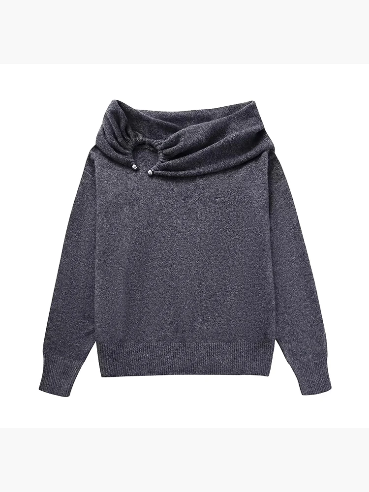 Chic Lady Autumn Elegant Slash Neck Long Sleeve Solid Knitted Elastic Pullover Tops Womens Fashion Loose Pleated Gray Sweaters
Chic Lady Autumn Elegant Slash Neck Long Sleeve Solid Knitted Elastic Pullover Tops Womens Fashion Loose Pleated Gray Sweaters