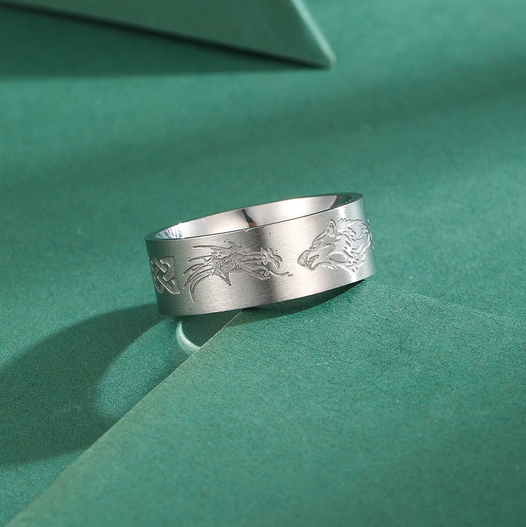 Cxwind Stainless Steel Wolf Ring Celtic Dragon and Wolf Ring Wedding Rings Tungsten Carbide Celtic Dragon and Wolf Men's Gift
Cxwind Stainless Steel Wolf Ring Celtic Dragon and Wolf Ring Wedding Rings Tungsten Carbide Celtic Dragon and Wolf Men's Gift