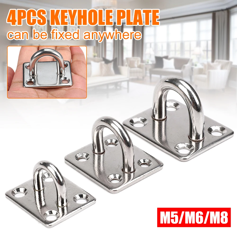 4pcs Stainless Steel Square Pad Eye Plate Wall Mounted Ring Loop Hook Fixing Buckle For Exercise Resistance Bands Swinging
4pcs Stainless Steel Square Pad Eye Plate Wall Mounted Ring Loop Hook Fixing Buckle For Exercise Resistance Bands Swinging