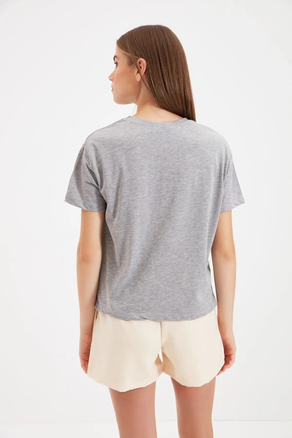 Trendyol Printed Semi Fitted Knitted T-Shirt TWOSS21TS4013