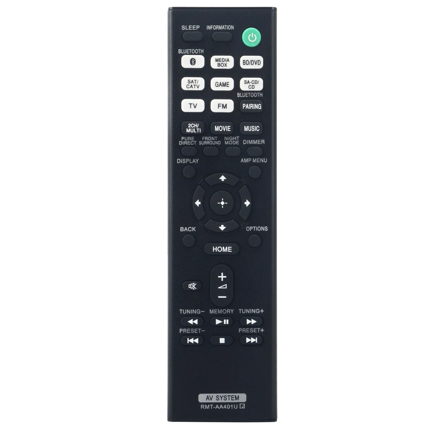 Remote Control RMT-AA401U for Sony AV Multi Channel Receiver STR-DH590 STR-DH790 HT-X9000F SAWX9000F SAXF9000F
Remote Control RMT-AA401U for Sony AV Multi Channel Receiver STR-DH590 STR-DH790 HT-X9000F SAWX9000F SAXF9000F