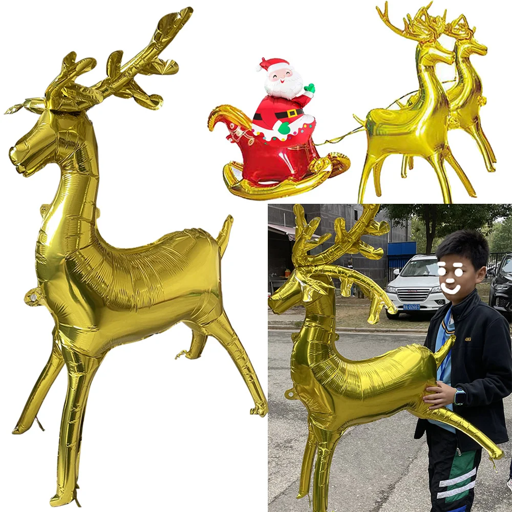 Christmas Decorations Foil Balloon Santa Claus Elk Ride a Sleigh to Deliver Gifts Xmas Showcase Happy New Year Letter Ballon
Christmas Decorations Foil Balloon Santa Claus Elk Ride a Sleigh to Deliver Gifts Xmas Showcase Happy New Year Letter Ballon