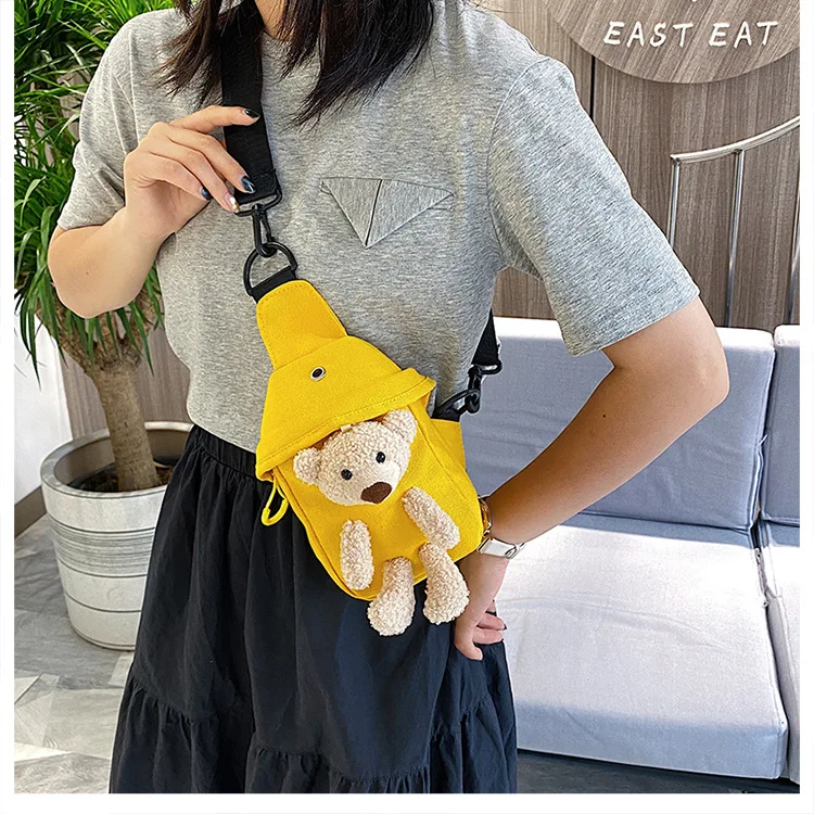 Kawaii Bear Canvas Chest Bag Fun Design Korean Style Men Women Shoulder Bag Cute Cartoon Plush Doll Mini Crossbody Bag Kids Gift
Kawaii Bear Canvas Chest Bag Fun Design Korean Style Men Women Shoulder Bag Cute Cartoon Plush Doll Mini Crossbody Bag Kids Gift