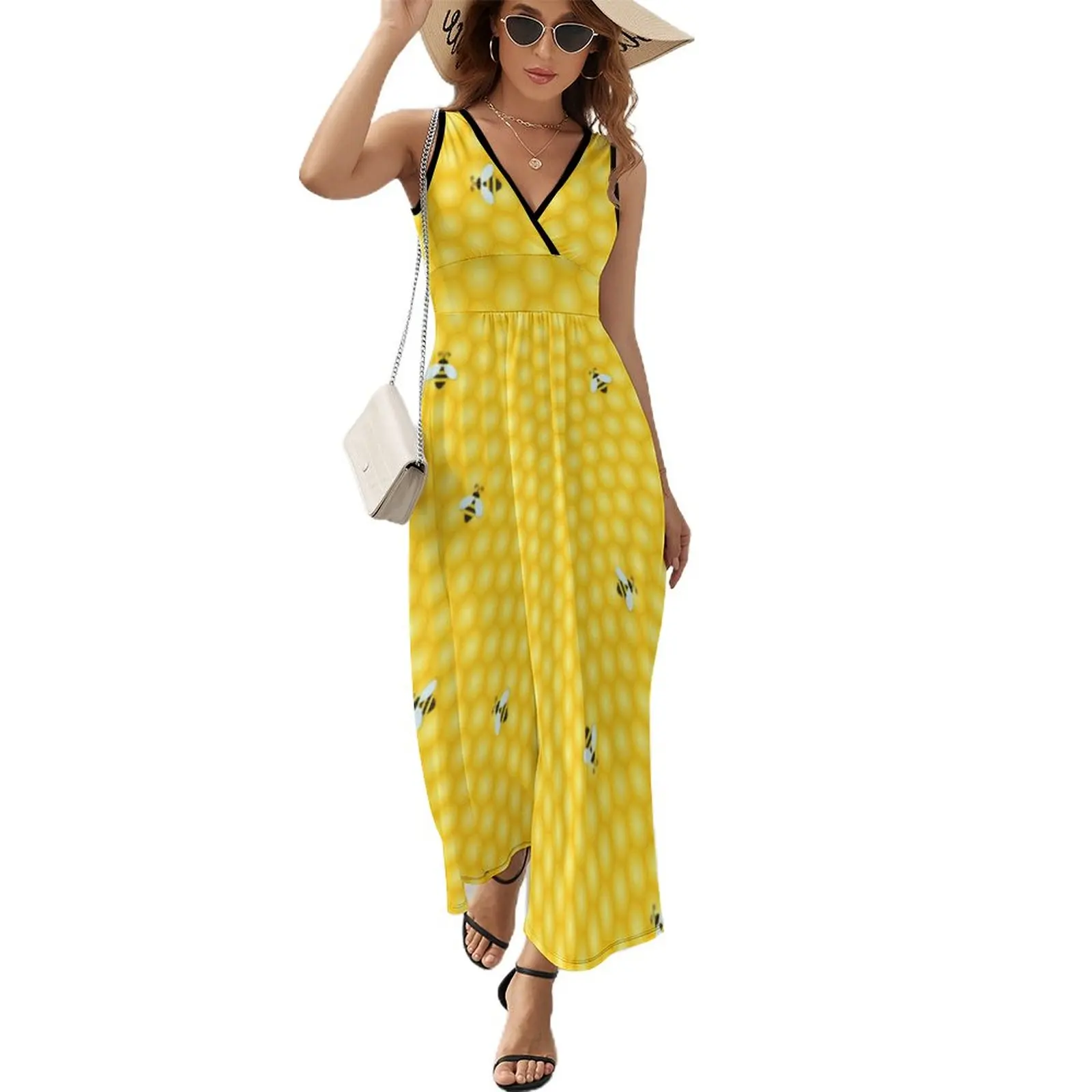 Bumble Bees Dress Yellow Honeycomb Beach Maxi Dress Aesthetic Boho Beach Long Dresses Womens High Waist Pattern Big Size Vestido
Bumble Bees Dress Yellow Honeycomb Beach Maxi Dress Aesthetic Boho Beach Long Dresses Womens High Waist Pattern Big Size Vestido