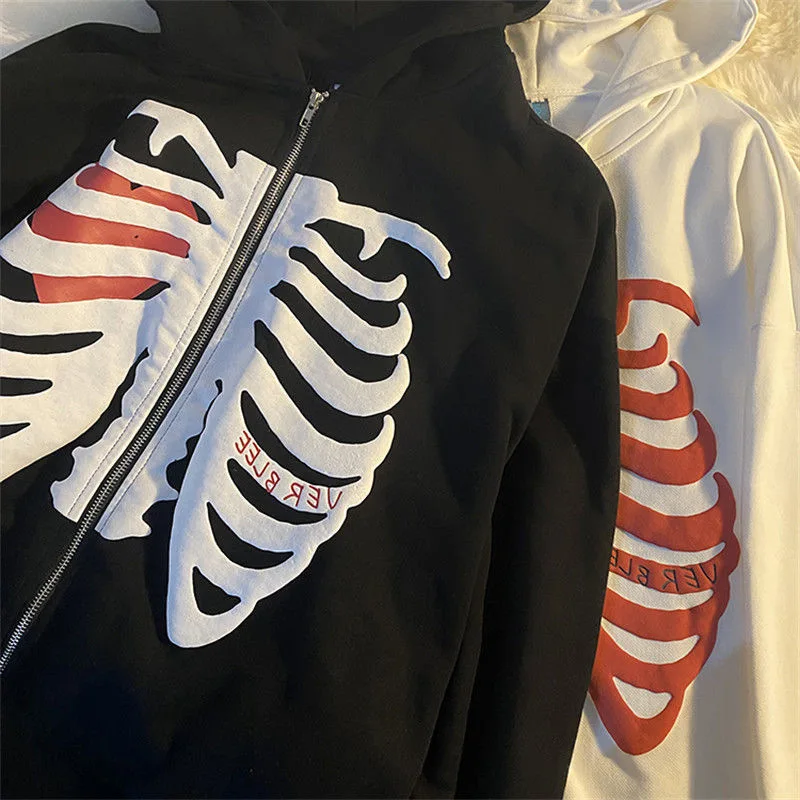 2022 autumn and winter hooded cardigan sweater women's loose skull print zipper long-sleeved jacket trendy Hooded sweatshirts
2022 autumn and winter hooded cardigan sweater women's loose skull print zipper long-sleeved jacket trendy Hooded sweatshirts