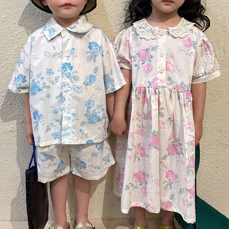 2023 New Summer Brother And Sister Clothes Flower Pattern Casual Suit Kid Clothes Children Girl Boy Clothes
2023 New Summer Brother And Sister Clothes Flower Pattern Casual Suit Kid Clothes Children Girl Boy Clothes