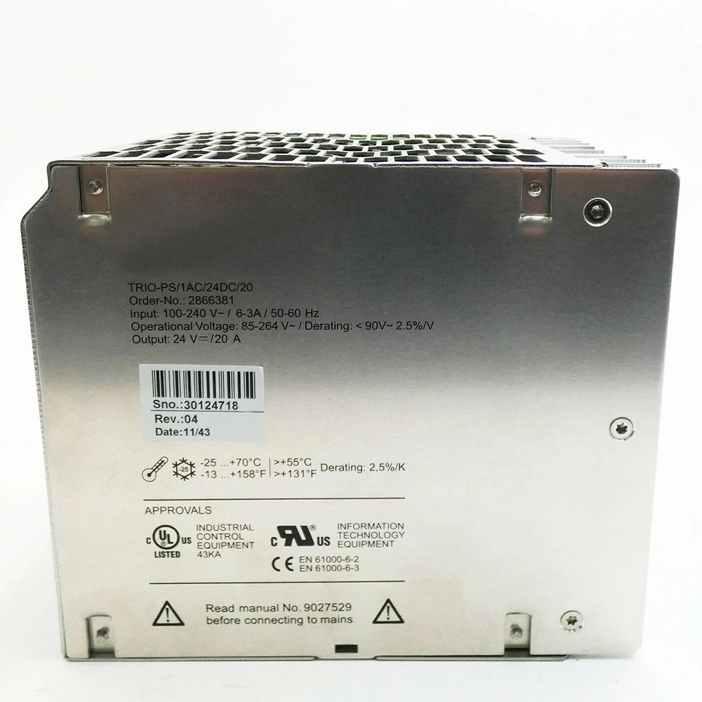 New 2866381 TRIO-PS/1AC/24DC/20-2866381 TRIO POWER Switching Power Supply Fast Ship Works Perfectly High Quality
New 2866381 TRIO-PS/1AC/24DC/20-2866381 TRIO POWER Switching Power Supply Fast Ship Works Perfectly High Quality