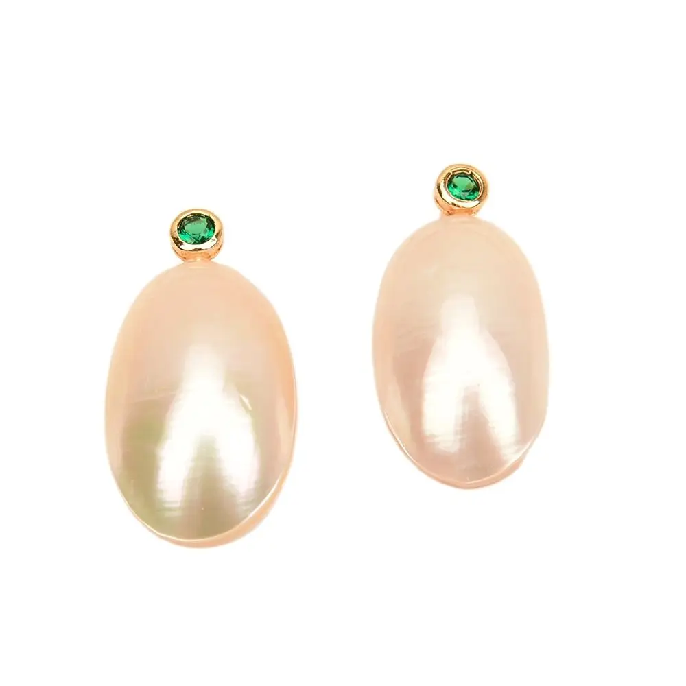 GG Jewelry Oval Shape Mabe Shell Natural White Sea Shell Mother Of Pearl Green CZ Crystal stud Earrings Lady Gift Handmade
GG Jewelry Oval Shape Mabe Shell Natural White Sea Shell Mother Of Pearl Green CZ Crystal stud Earrings Lady Gift Handmade
