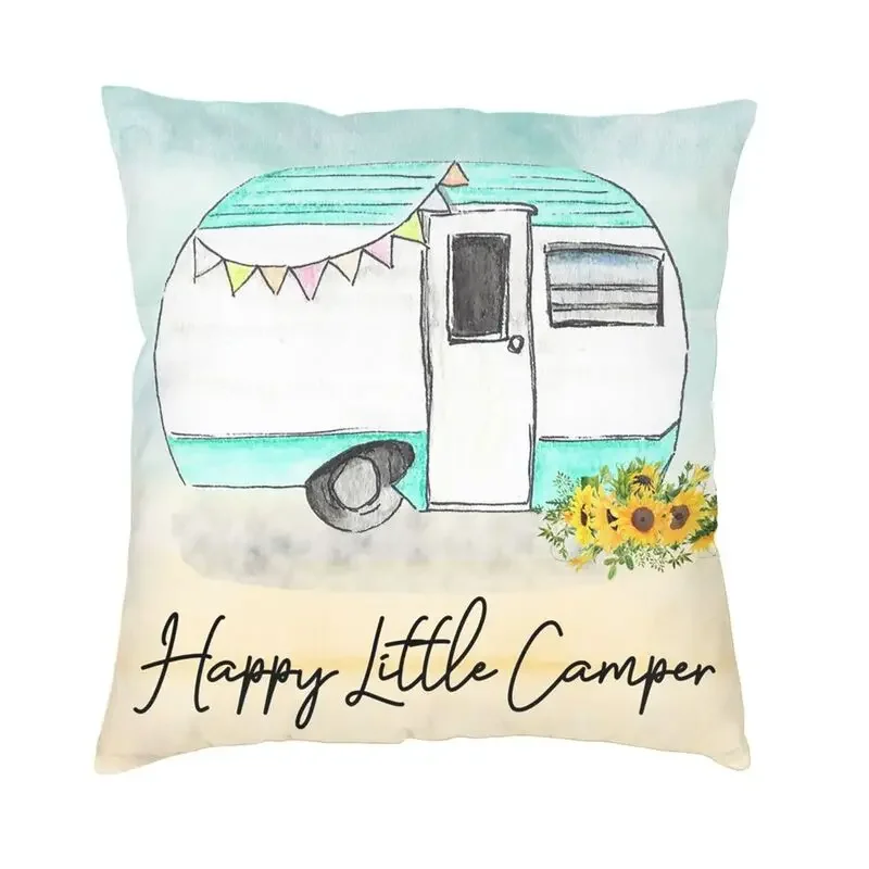 Happy Little Camper Cushion Covers Sofa Home Decorative Camping Square Throw Pillow Cover Double-Sided Printing 
Happy Little Camper Cushion Covers Sofa Home Decorative Camping Square Throw Pillow Cover Double-Sided Printing