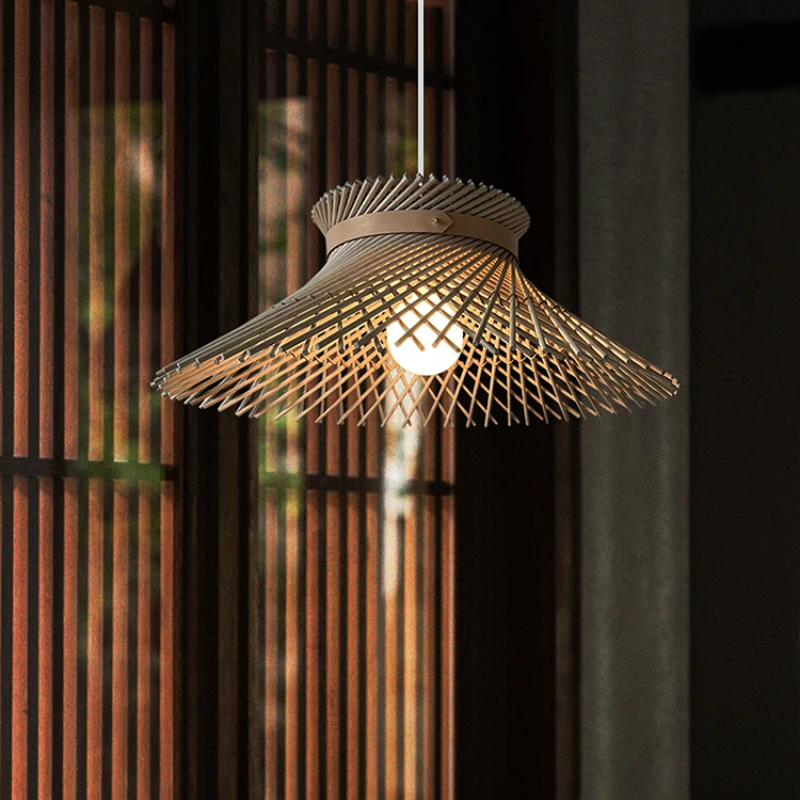 

Бамбуковая люстра китайский дзен чайная комната B & B Японский ретро Спальня Кабинет уникальные креативные простые лампы из бамбука