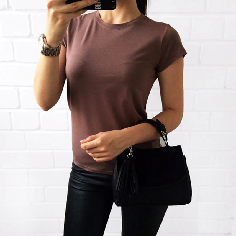 New Women Clothing Shirt short sleeve Summer Elastic Basic Shirts Female Casual Tops Short Sleeve O-Neck S-2XL
New Women Clothing Shirt short sleeve Summer Elastic Basic Shirts Female Casual Tops Short Sleeve O-Neck S-2XL