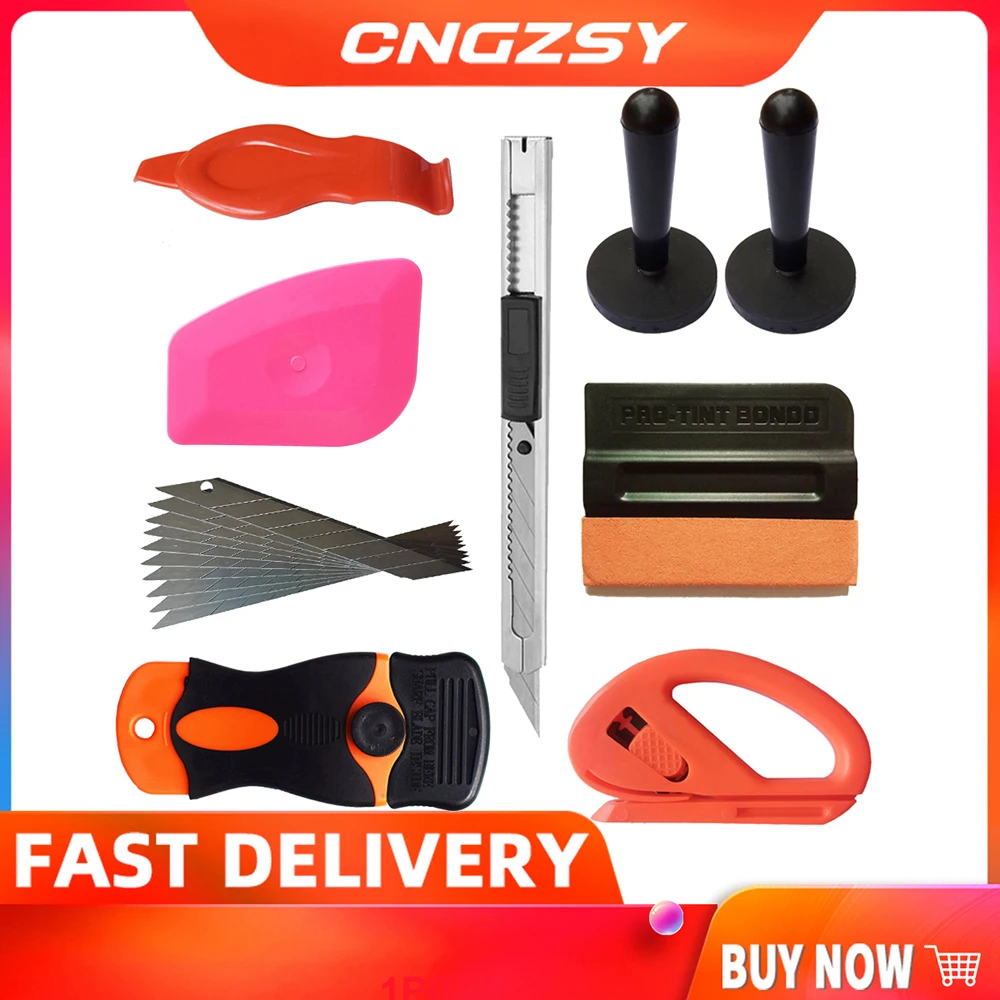 

CNGZSY Vinyl Film Wrap Tools Universal Gripper Magnet Holder Safety Cutter Knife Razor Scraper Window Sticker Install Tool K89