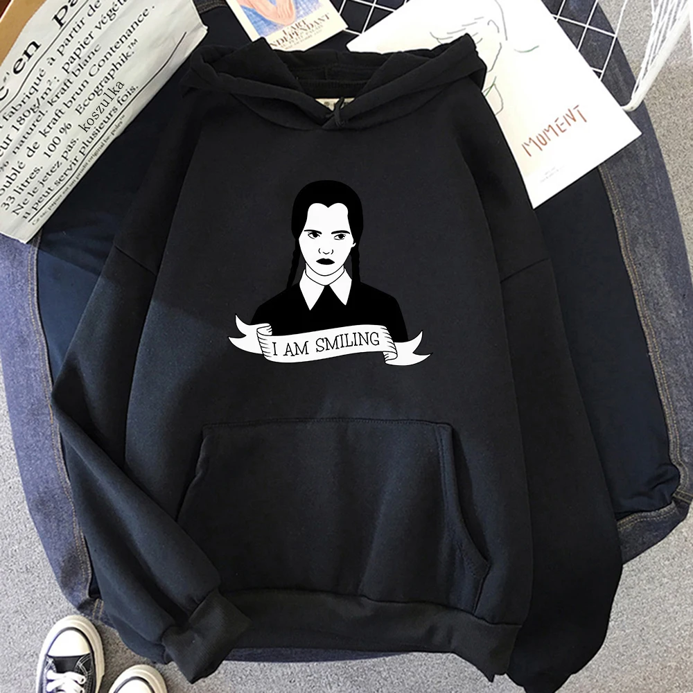 Wednesday Addams Hoodie New Women Harajuku Aesthetic Graphic Halloween Hoodies Unisex Autumn Winter I M NOT SMLLING Sweatshirts
Wednesday Addams Hoodie New Women Harajuku Aesthetic Graphic Halloween Hoodies Unisex Autumn Winter I M NOT SMLLING Sweatshirts