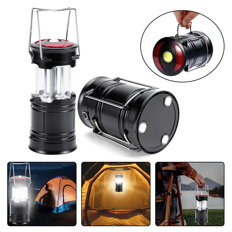 

LED+COB Camping Lantern Flashlight 4 Modes Two Way Hook of Hanging Perfect for Working Camping Hiking Light USB Rechargeable