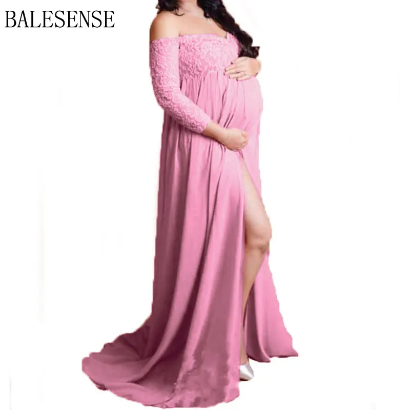 Maternity Lace Maxi Gowns Dress for Photo Shoot Long Sleeve Off Shoulder Split Front Pregnancy Dress Pregnant Women Photography 
Maternity Lace Maxi Gowns Dress for Photo Shoot Long Sleeve Off Shoulder Split Front Pregnancy Dress Pregnant Women Photography
