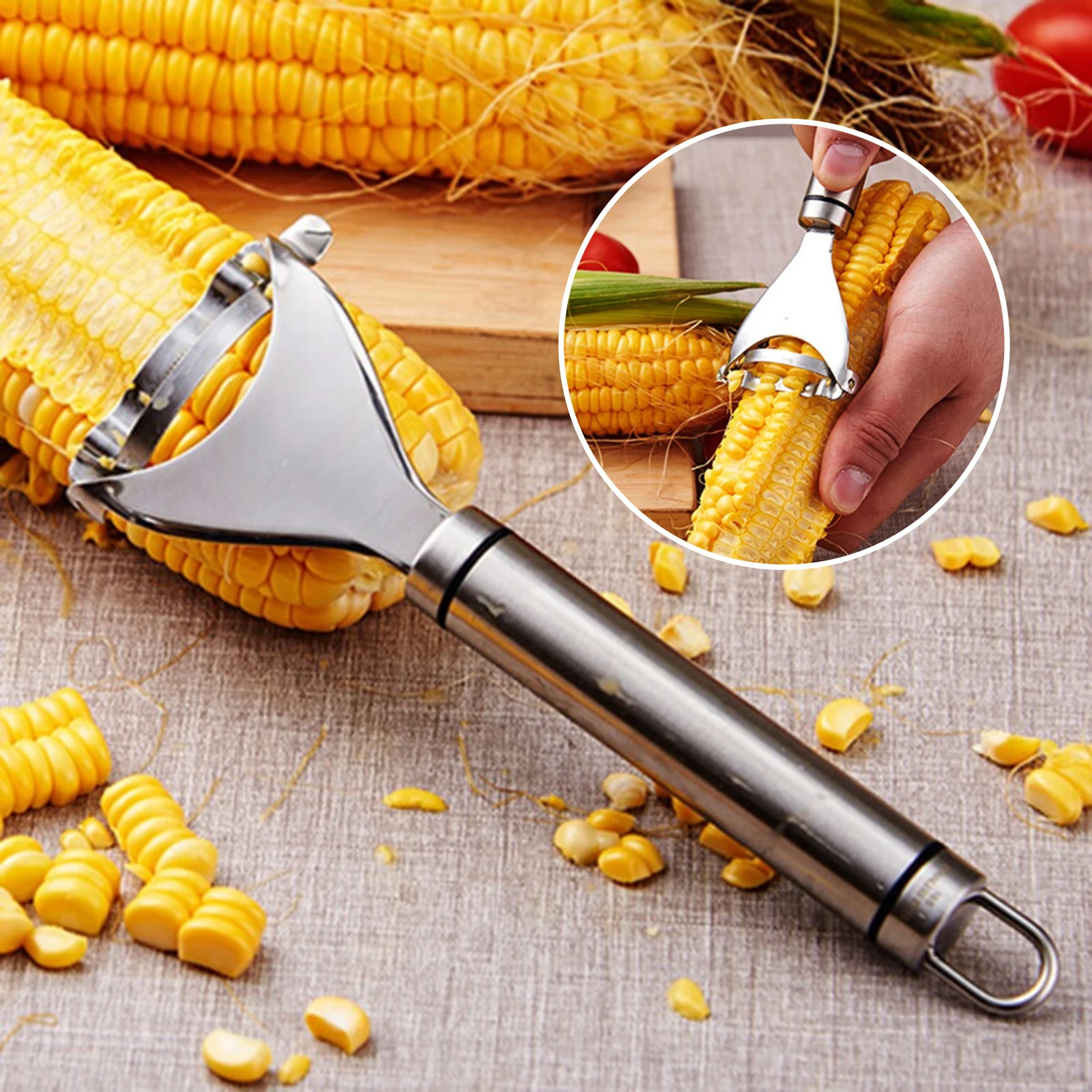 Corns Stripper Stainless Steel Corn Stripper Corns Threshing Device Peeling Corn Kerneler Peeler Fruit Vegetable Kitchen Tools
Corns Stripper Stainless Steel Corn Stripper Corns Threshing Device Peeling Corn Kerneler Peeler Fruit Vegetable Kitchen Tools