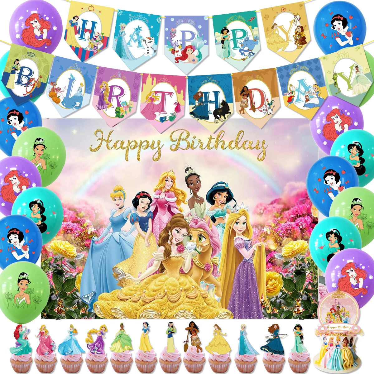 Disney Принцесса День рождения принадлежности баннер торт Топпер капкейк топперы воздушный шар фон для девочки день рождения украшение
Disney Принцесса День рождения принадлежности баннер торт Топпер капкейк топперы воздушный шар фон для девочки день рождения украшение