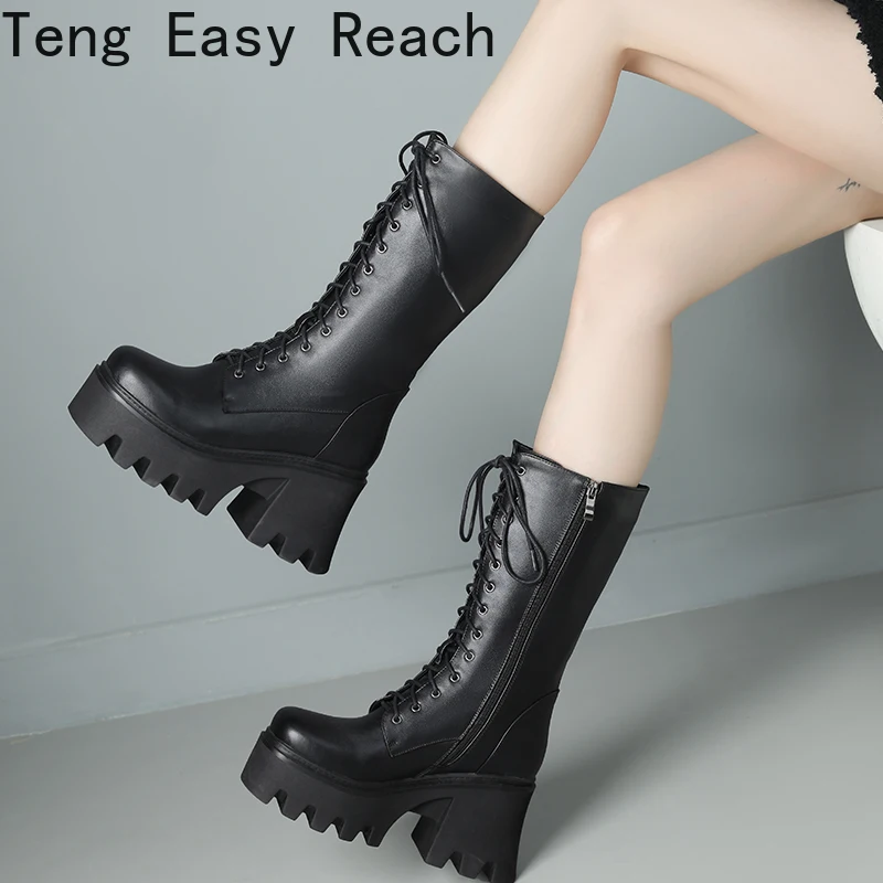 New Women's Lace-up Punk Platform Booties Autumn/Winter Fashion Square Zipper Motorcycle Booties Black Beige Brown Size 33-43
New Women's Lace-up Punk Platform Booties Autumn/Winter Fashion Square Zipper Motorcycle Booties Black Beige Brown Size 33-43