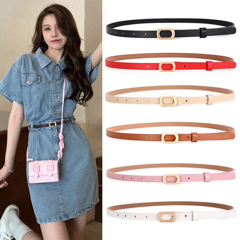 PU Leather Woman Thin Belt Gold Square Head Pin Buckle Ladies Waist Strap Casual Fashion Adjustable Belts Female Dress Decor
PU Leather Woman Thin Belt Gold Square Head Pin Buckle Ladies Waist Strap Casual Fashion Adjustable Belts Female Dress Decor
