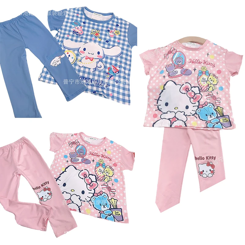 Kawaii Sanrio Summer Girl New Cartoon Cinnamoroll Short-Sleeved Trousers Homewear Sweet Cute Hellokittys Children's Pajamas Gift
Kawaii Sanrio Summer Girl New Cartoon Cinnamoroll Short-Sleeved Trousers Homewear Sweet Cute Hellokittys Children's Pajamas Gift