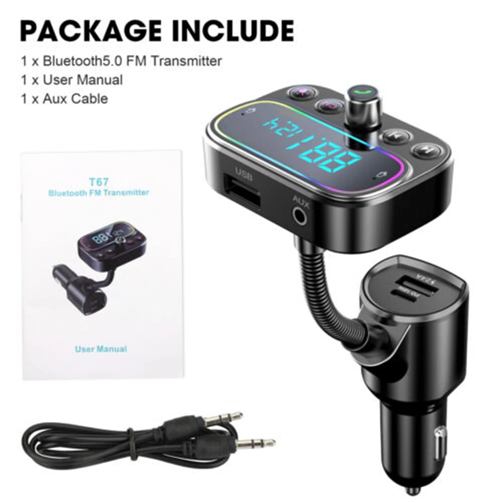 LED Bluetooth 5.0 Wireless FM Transmitter Car AUX Radio Adapter 3 USB PD Charger Car Electronics Accessories FM Transmitters
LED Bluetooth 5.0 Wireless FM Transmitter Car AUX Radio Adapter 3 USB PD Charger Car Electronics Accessories FM Transmitters