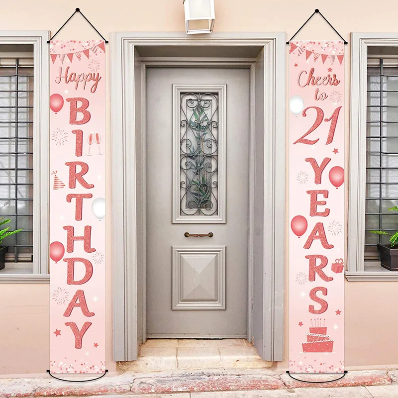 JOYMEMO 21th Pink Brithday Party Door Curtain Couplet Outdoor Paper Banner Party Decorations Supplies
JOYMEMO 21th Pink Brithday Party Door Curtain Couplet Outdoor Paper Banner Party Decorations Supplies