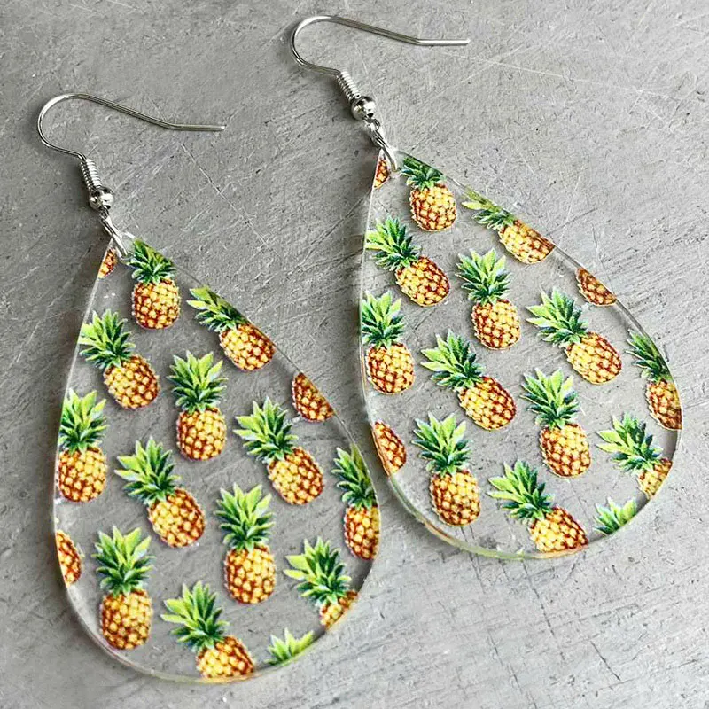New Women's Drop-shaped Flower Fruit Print Bohemian Earrings Summer Cool Transparent Acrylic Earrings Ear Hook Gift Wholesale
New Women's Drop-shaped Flower Fruit Print Bohemian Earrings Summer Cool Transparent Acrylic Earrings Ear Hook Gift Wholesale