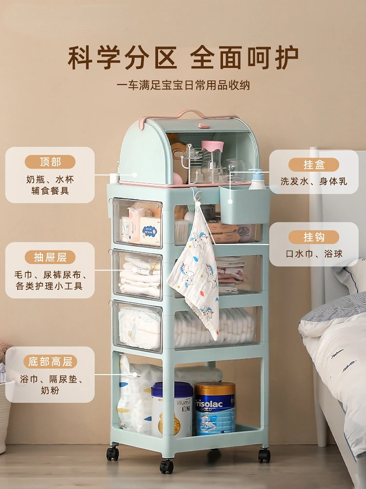 Trolley Rack Newborn Baby Supplies Storage Bedroom and Household Storage with Wheels Snack Cart
Trolley Rack Newborn Baby Supplies Storage Bedroom and Household Storage with Wheels Snack Cart