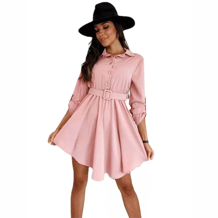 2022 Spring Autumn New Roll-sleeve Shirt Long-sleeved Solid Color Dress Office Lady Shirt Dress With Belt Vestidos Elegantes
2022 Spring Autumn New Roll-sleeve Shirt Long-sleeved Solid Color Dress Office Lady Shirt Dress With Belt Vestidos Elegantes