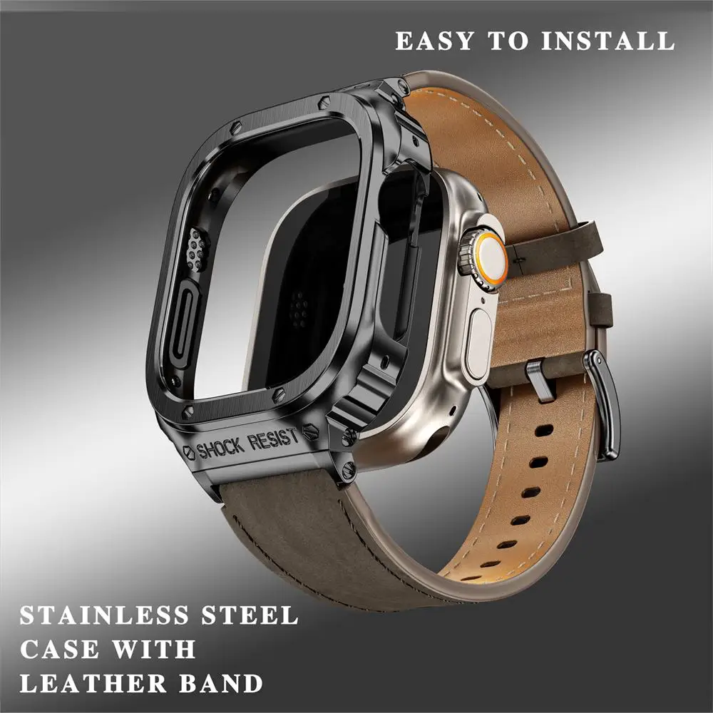 Ремешок металлический для Apple Watch Band 44 мм 45 мм 49 мм 40 мм 41 мм 45 мм, браслет из натуральной кожи для iwatch series se 3 4 5 6 7 8 ultra
Ремешок металлический для Apple Watch Band 44 мм 45 мм 49 мм 40 мм 41 мм 45 мм, браслет из натуральной кожи для iwatch series se 3 4 5 6 7 8 ultra