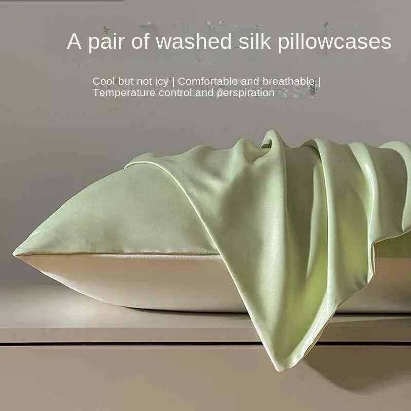 One Pair of Silk Pillowcases for Summer Home Use, Cool Feeling Pillowcases for Adults and Students Body Pillow Cover
One Pair of Silk Pillowcases for Summer Home Use, Cool Feeling Pillowcases for Adults and Students Body Pillow Cover