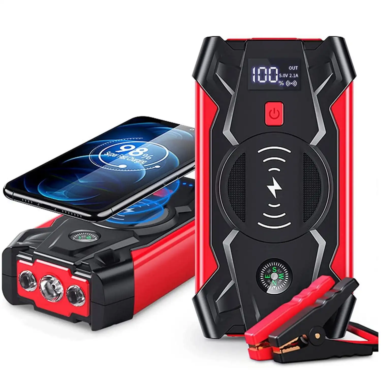 Car Jump Starter, 39800 mAh 1000A Peak 12V Car Battery Jump Pack with Portable Case and Flashlight, Dual USB Quick Charge, Car A
Car Jump Starter, 39800 mAh 1000A Peak 12V Car Battery Jump Pack with Portable Case and Flashlight, Dual USB Quick Charge, Car A