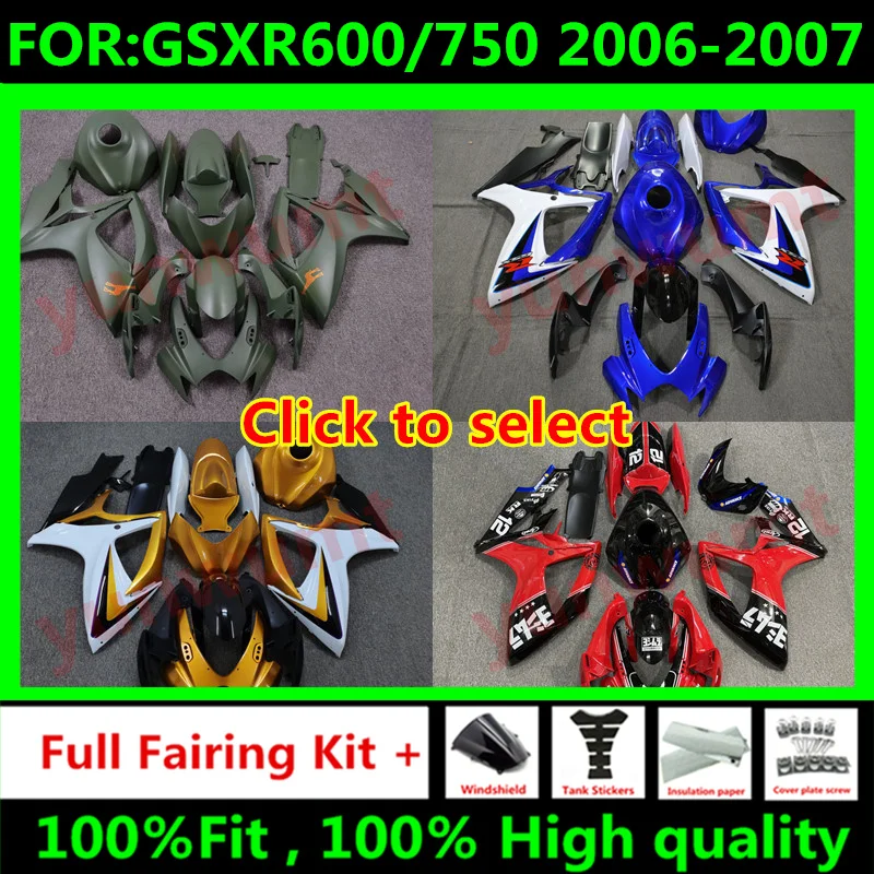 

NEW ABS Motorcycle Whole Fairing kit fit for GSXR600 750 08 09 10 GSXR 600 GSX-R750 K8 2008 2009 2010 abs bodywork full Fairings