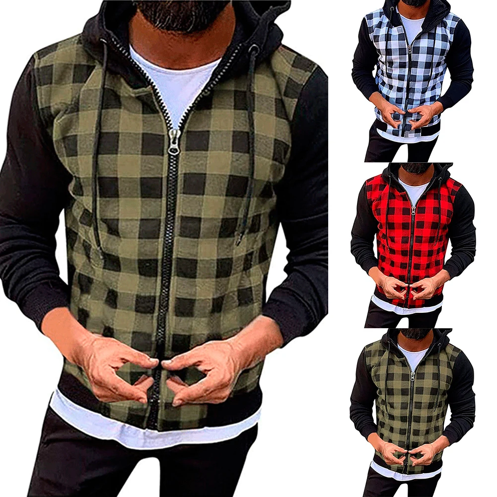 Mens Warm Plaid Hoodies Coat Casual Zip Hooded Sweatshirt Jacket Outwear Winter Thermal Casual Hoodies
Mens Warm Plaid Hoodies Coat Casual Zip Hooded Sweatshirt Jacket Outwear Winter Thermal Casual Hoodies