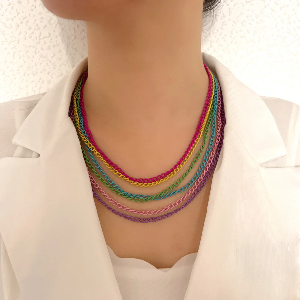 Exaggerated Multi-layer Overlapping Hip-hop Multi-color Splicing Necklace Sets for Woman
Exaggerated Multi-layer Overlapping Hip-hop Multi-color Splicing Necklace Sets for Woman