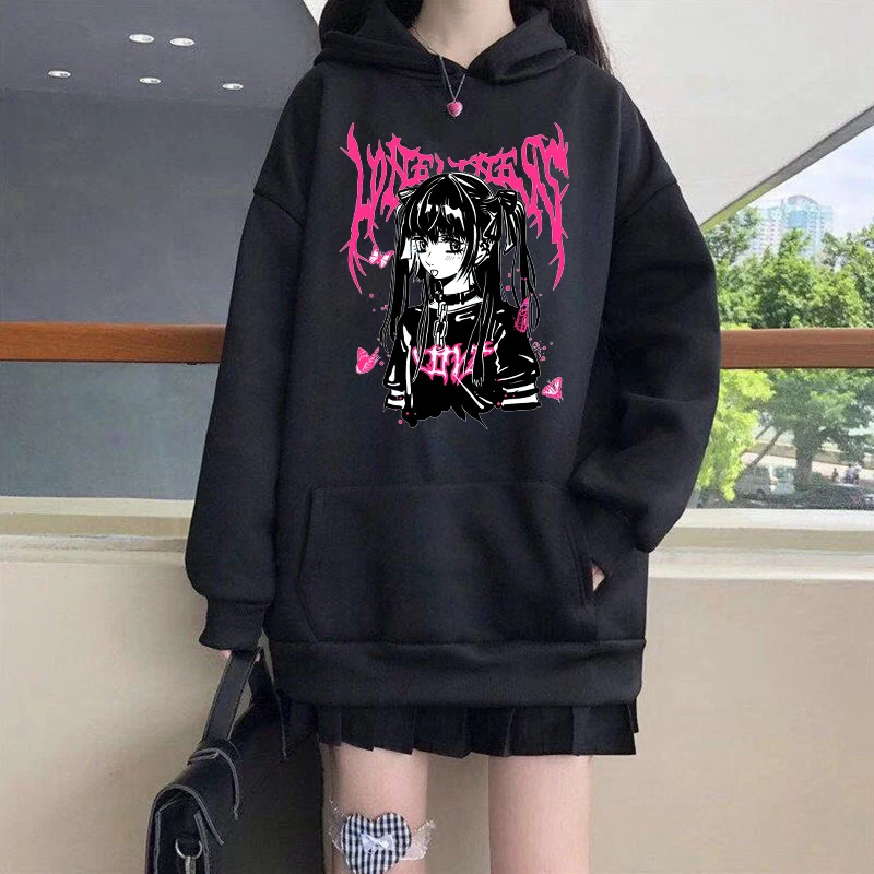 Goth Punk Sweet Girls Cute Cartoon Japanese Streetwear Harajuku Kawaii Casual Tops Ulzzang kawaii Vintage JK Gothic Women hoodie
Goth Punk Sweet Girls Cute Cartoon Japanese Streetwear Harajuku Kawaii Casual Tops Ulzzang kawaii Vintage JK Gothic Women hoodie
