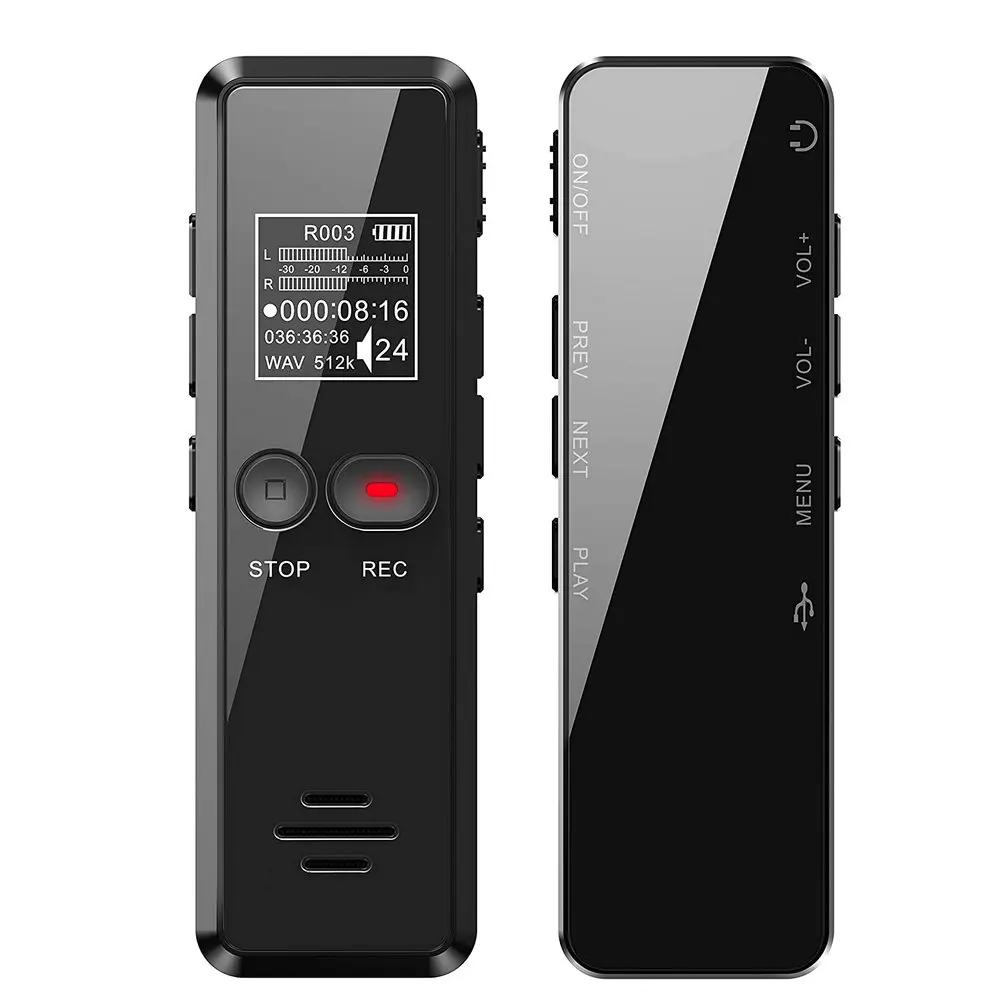

V90 Digital Voice Activated Recorder Dictaphone Long Distance Audio Recording MP3 Player Noise Reduction WAV Record